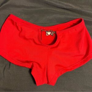 Betsey Johnson Red Panties with Love Charm